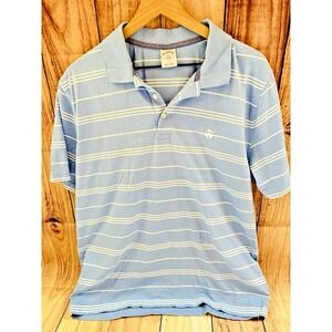 BROOKS BROTHERS Mens Polo Shirt Short Sleeve BLUE‎ WHITE Striped XL
